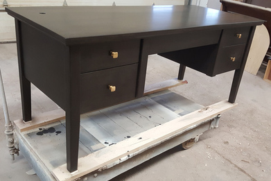 Solid Wood Maple Double Pedestle Desk