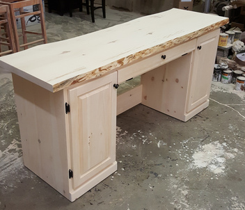 Solid Wood Pine Double Pedestle Desk