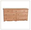Solid Wood Ash Sleigh 7 Drawer Long Dresser