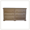 Solid Wood Maple 6 Drawer Long Dresser