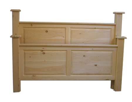 Solid Wood Pine Post Queen Bed