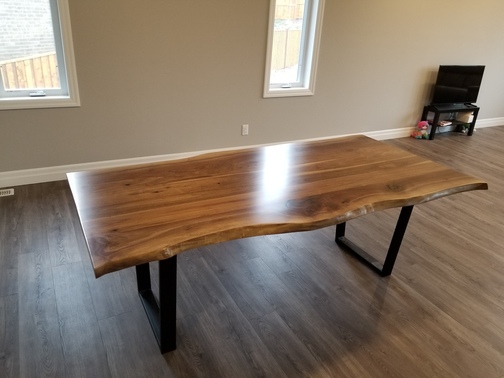 Solid Walnut Live Edge Dining Table