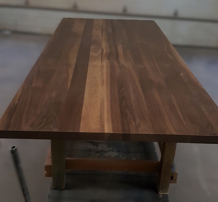 Solid Wood Walnut Dining Table Top with Clear Finish