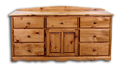 Solid Wood Pine Arch Style Long Dresser