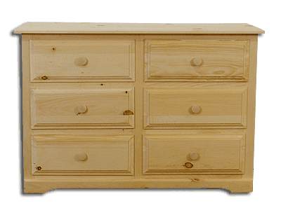 Solid Wood Pine Small Long Dresser