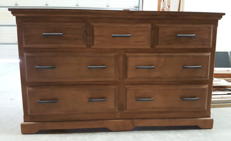 Solid Maple 7 Drawer Long Dresser