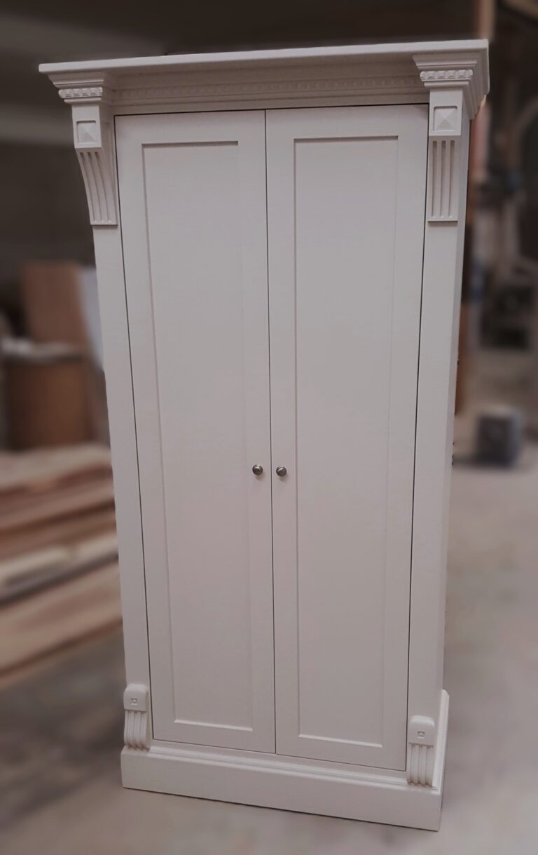 Solid Maple Wardrobe With Rope Moulding and Corbels