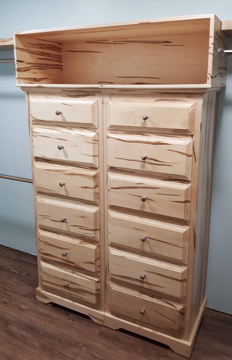 Solid Wormy Maple12 Drawer Chest