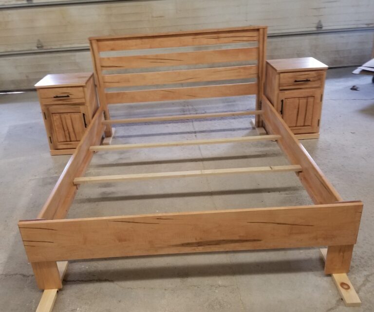 Solid Wormy Maple Knock Down Style bed