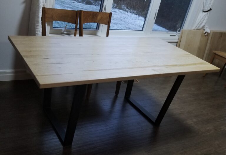 Solid Wormy Maple Dining Table