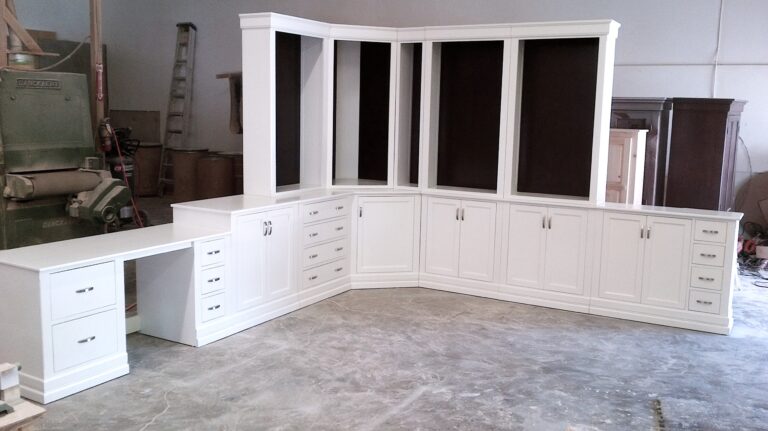 Solid Maple Wall Unit With White Lacquer Finish