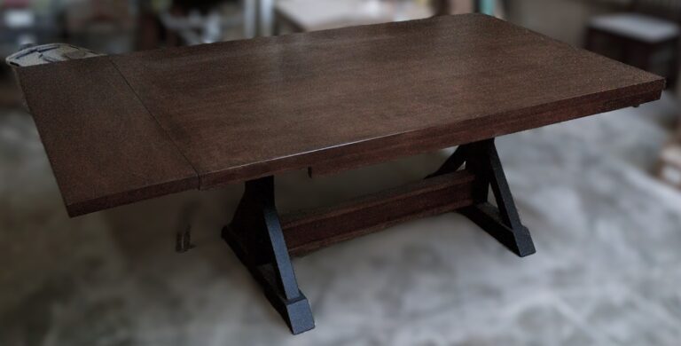 Solid Maple Fold Under Leaf Dining Table