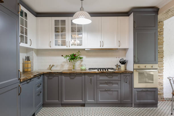 Custom Kitchen Cabinets With Shaker Style Doors And Drawers Plus Two Tone Finish